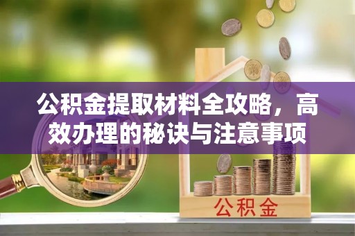 浑南公积金提取材料全攻略，高效办理的秘诀与注意事项