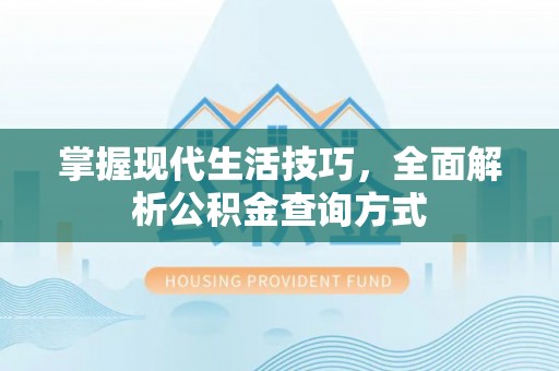 浑南掌握现代生活技巧，全面解析公积金查询方式
