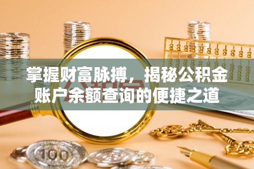 浑南掌握财富脉搏，揭秘公积金账户余额查询的便捷之道